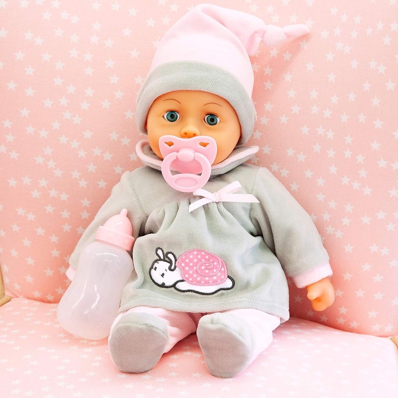 Bayer Design First Words 15" Baby Doll in Grey - Image 3