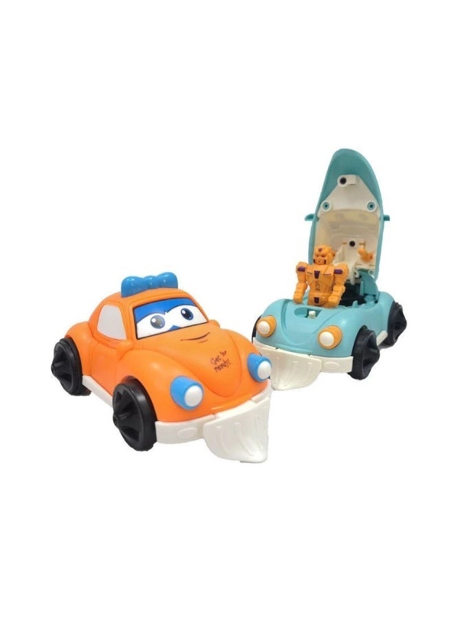 Unbreakable Cartoon Robot Car – Push & Pull Mini Transforming Racing Toy for Kids, Friction Powered, Educational Toy for Boys & Girls  - Image 3
