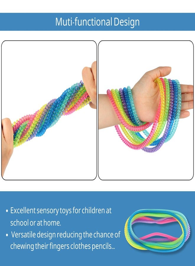 Sallurna Sensory Fidget Necklace for Boys and Girls, 6 Pack Stretch Coil Necklaces for Kids with Autism ADHD SPD, Oral Motor Aids Toys Reduce Fidgeting for Kids - Image 2