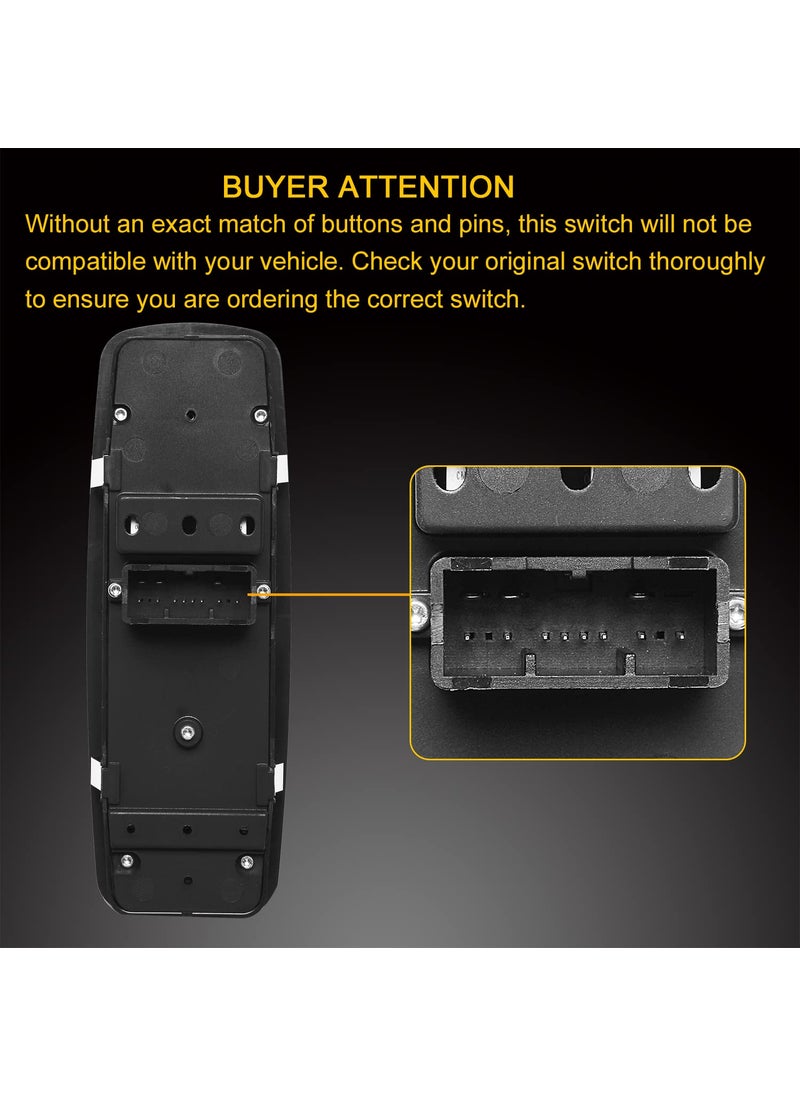 ATRACYPART Master Power Window Switch | Replcaement for 2011-2020 Chrysler 300, 2015-2017 Chrysler 200, 2011-2019 Dodge Charger, 2016-2022 Ram 1500 2500 3500 | Replaces# 68139805AB, 56046823AE, 68231805AA  - Image 2