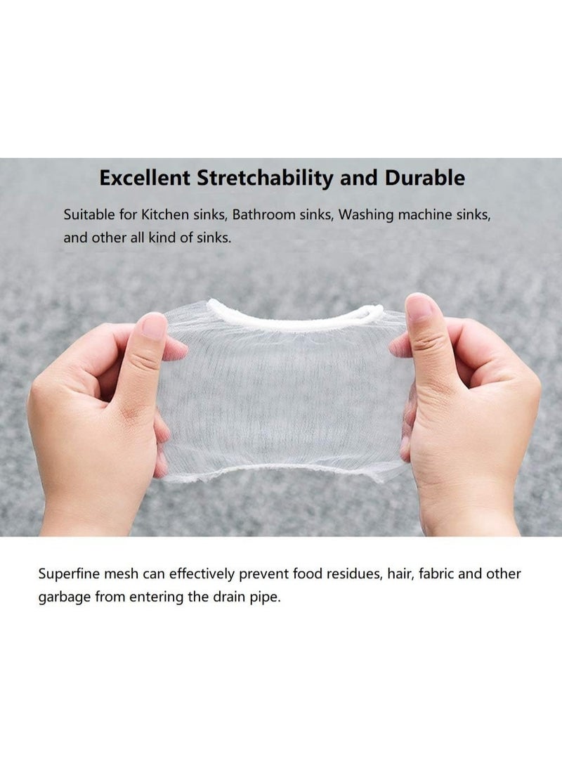 300 Pcs Disposable Kitchen Sink Strainer Mesh Bags – Anti-Clogging Food Catcher Net, Garbage Disposal Filter Bags, Prevents Drain Blockage, Easy to Use, Fits Most Sink Drain Baskets, Hygienic No-Hand Cleaning - Image 2