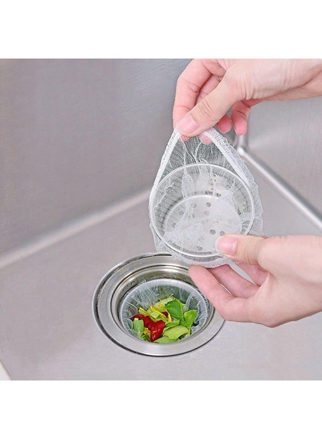 300 Pcs Disposable Kitchen Sink Strainer Mesh Bags – Anti-Clogging Food Catcher Net, Garbage Disposal Filter Bags, Prevents Drain Blockage, Easy to Use, Fits Most Sink Drain Baskets, Hygienic No-Hand Cleaning - Image 1