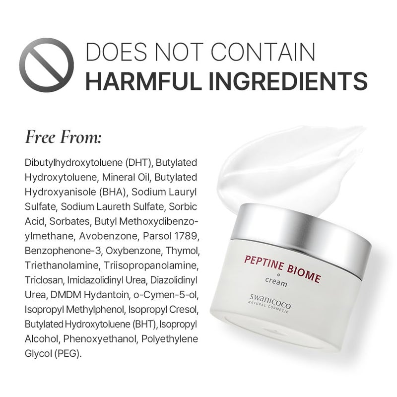 SWANICOCO Ultra Peptine Biome Cream Deep Hydration Anti Aging Skin Firmness Skin Nutrient Barrier Care with Hyaluronic Acid & Niacinamide Korean Skincare, Stocking Stuffer 50ml 1.7 Fl Oz - Image 3