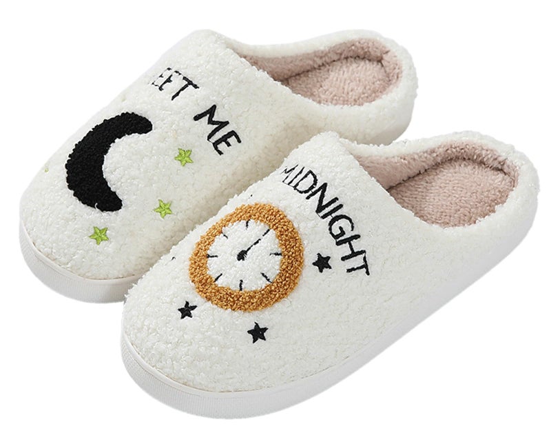 Tellrain Women Slippers Cute Pattern Big Heart Mushroom Warm Soft Bedroom Shoes Fuzzy Closed Toe Sandals Non Slip House Bedroom Slippers - Image 1