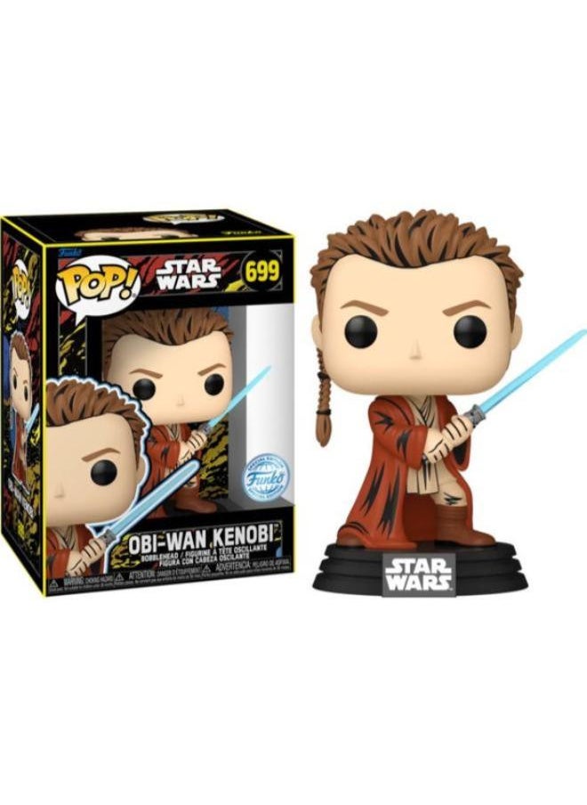 Funko Funko Pop! Star Wars: Star Wars: The Phantom Menace 25th Anniversary - Obi-Wan Kenobi (Blacklight) (Retro) (Exc) #699 