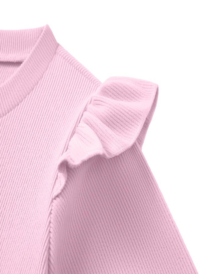 Arshiner Toddler Girls Fall Outfit 2 Piece Long Peplum Sleeve Top T-Shirt and Pants Sets 3T 4T Girls Clothes Casual Wear - Image 5