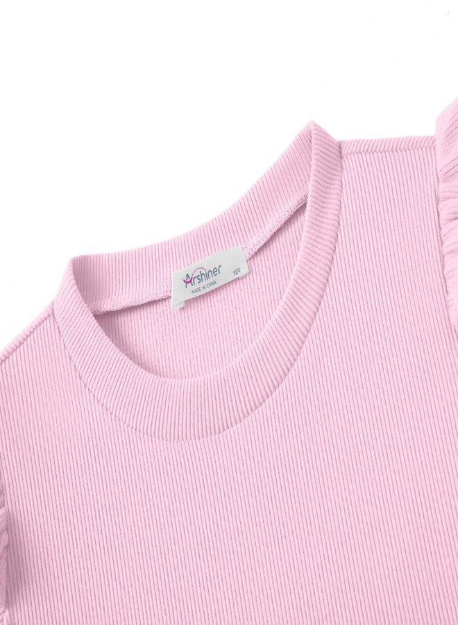 Arshiner Toddler Girls Fall Outfit 2 Piece Long Peplum Sleeve Top T-Shirt and Pants Sets 3T 4T Girls Clothes Casual Wear - Image 4