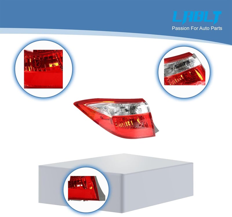 LABLT Red Clear Tail Light Signal Lamp Outer Driver Side Replacement for 2014-2016 Toyota Corolla - Image 4