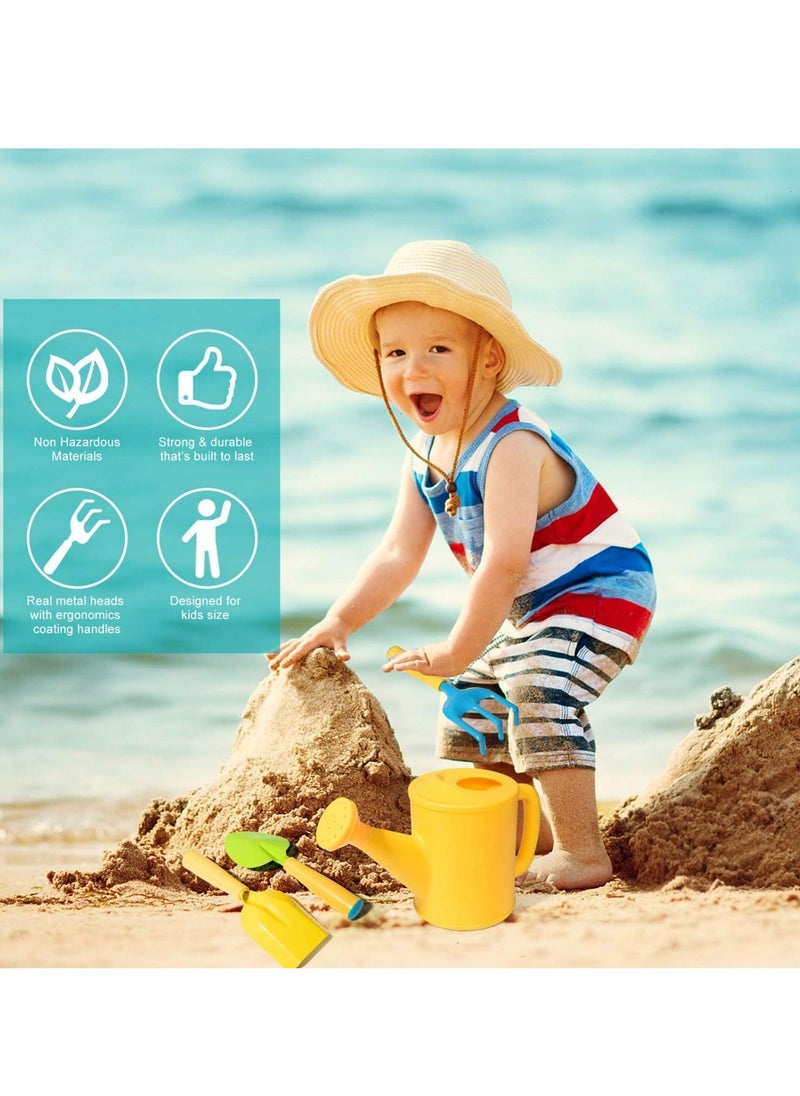 Arabest - Kids Gardening Tools - Toddler Garden Tools Set - Shovel, Rake, Trowel, Watering Can, Gardening Gloves - Garden Toys Gift for Preschool Boys & Girls (green) - Image 1