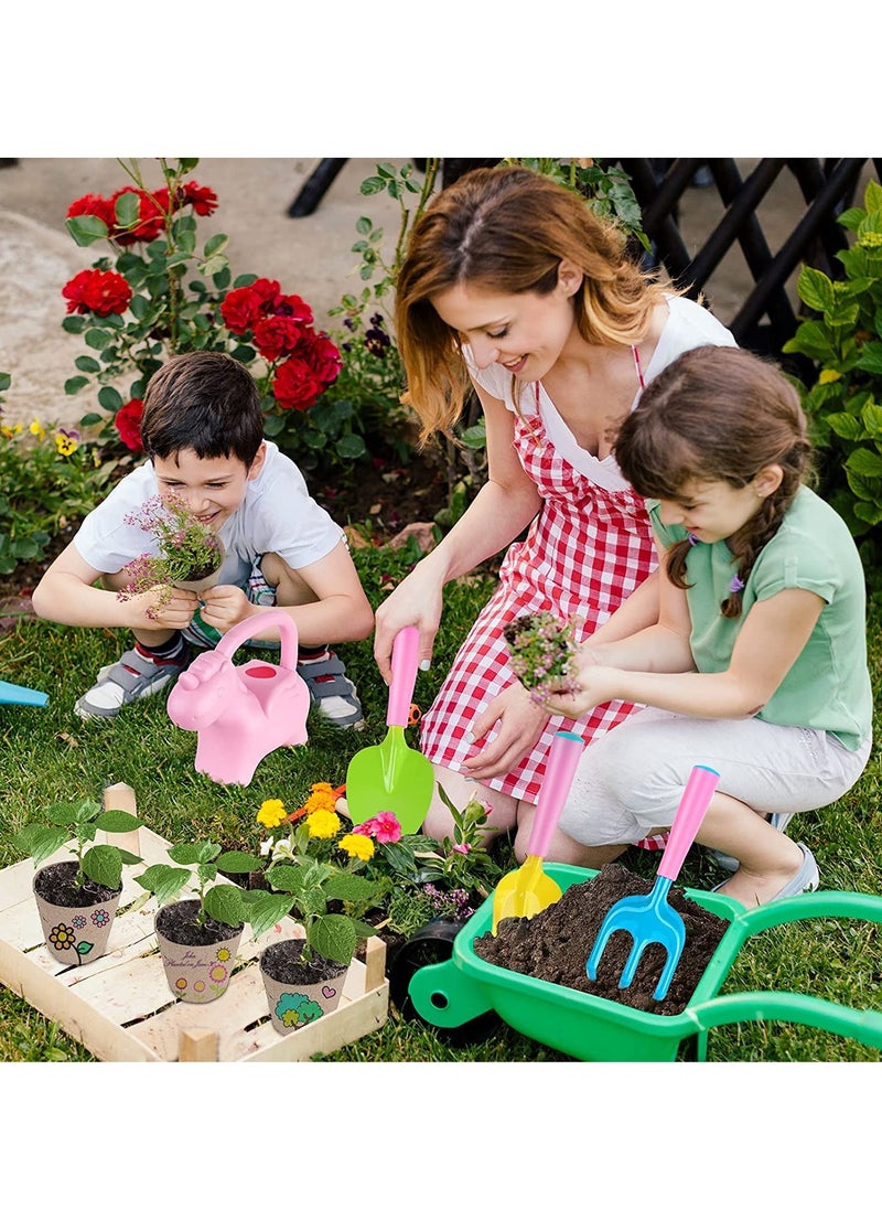 Arabest - Kids Gardening Tools - Toddler Garden Tools Set - Shovel, Rake, Trowel, Watering Can, Gardening Gloves - Garden Toys Gift for Preschool Boys & Girls (green) - Image 1