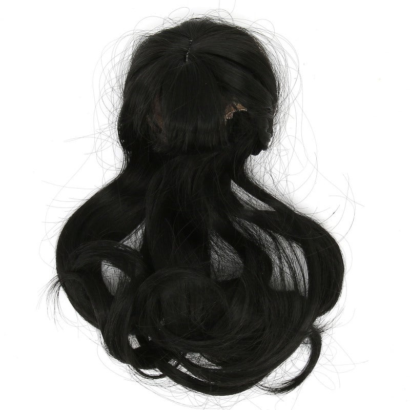 Doll Hair Wig 15.5-17Cm Black Big Wave Shape - Simulation Scalp High Temperature Synthetic Hair Wig for 1/6 Scale Dolls, Doll Enthusiasts - Image 1