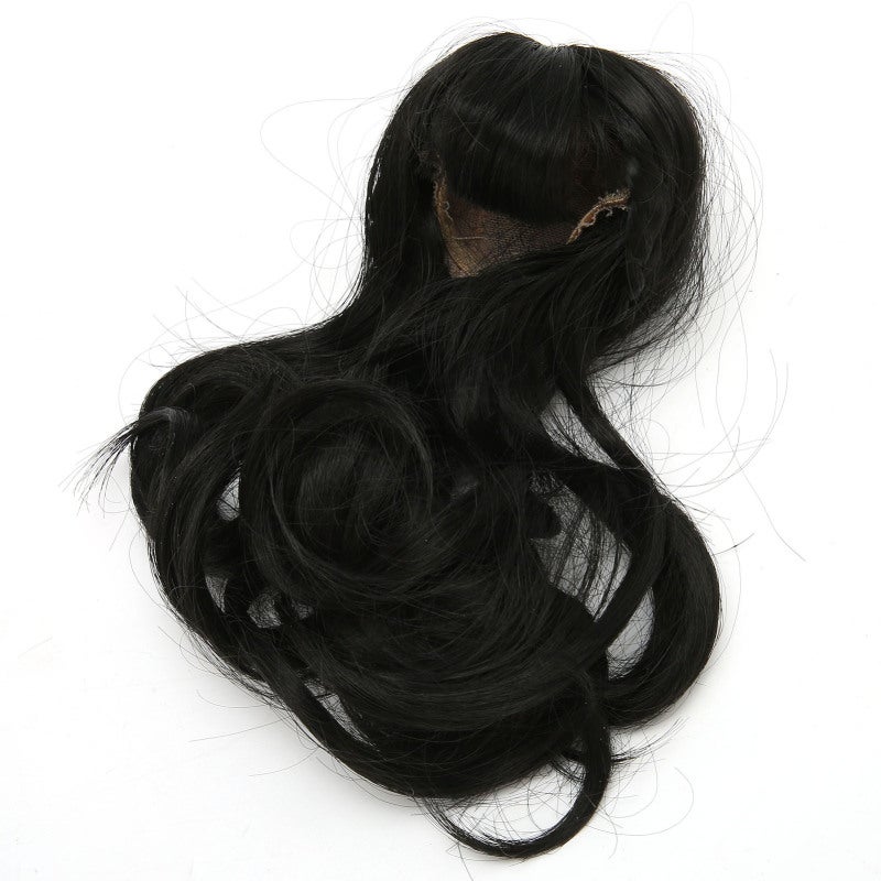 Doll Hair Wig 15.5-17Cm Black Big Wave Shape - Simulation Scalp High Temperature Synthetic Hair Wig for 1/6 Scale Dolls, Doll Enthusiasts - Image 2