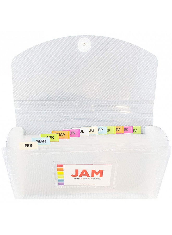 JAM PAPER Accordion Folders - 13 Pocket Plastic Expanding File - Check Size - 5 x 10 1/2 - Clear - Sold Individually - Image 2
