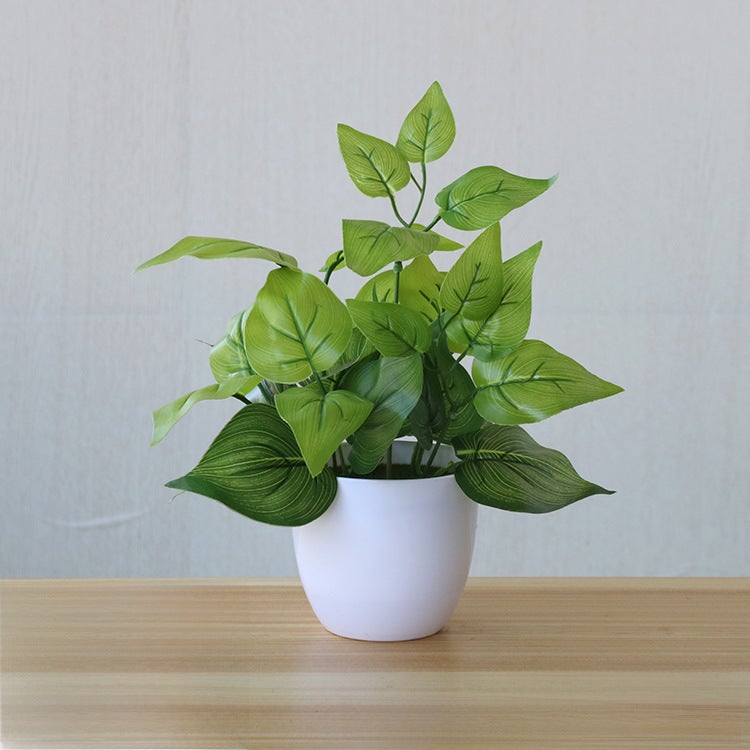 Generic Artificial Potted Plant Greenery Wedding Decor[Round cup + Apple leaf]] [Round cup + Apple leaf]] 