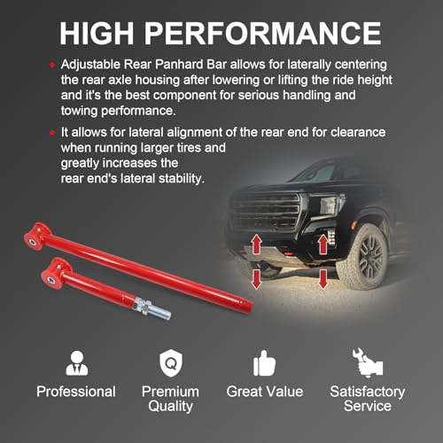 JDMSPEED Adjustable Rear Panhard Track Bar with Polyurethane Bushings Compatible with 2000-2020 GM SUV for Chevy Suburban/Tahoe/Avalanche for Cadillac Escalade, for Hummer H2 - Image 4