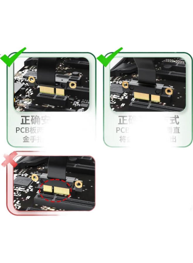 Kelepu (Kelepu) Pci-E Extension Cable Pcie X1 3.0 Network Card Sound Card Expansion Adapter Cable 30Cm Server Grade Full Speed No Attenuation 90 Degree Downward Black - Image 1