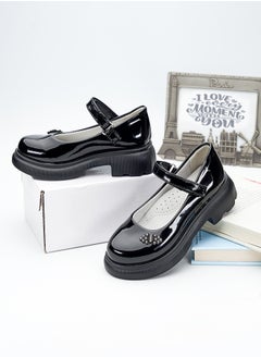 babyqlo Chic Black Patent Mary Jane  School Shoes with Embellished Details for Girls  - Image 2