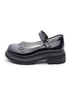 babyqlo Chic Black Patent Mary Jane  School Shoes with Embellished Details for Girls  - Image 4