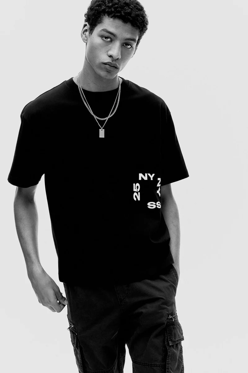 H&M Loose Fit Printed T-shirt