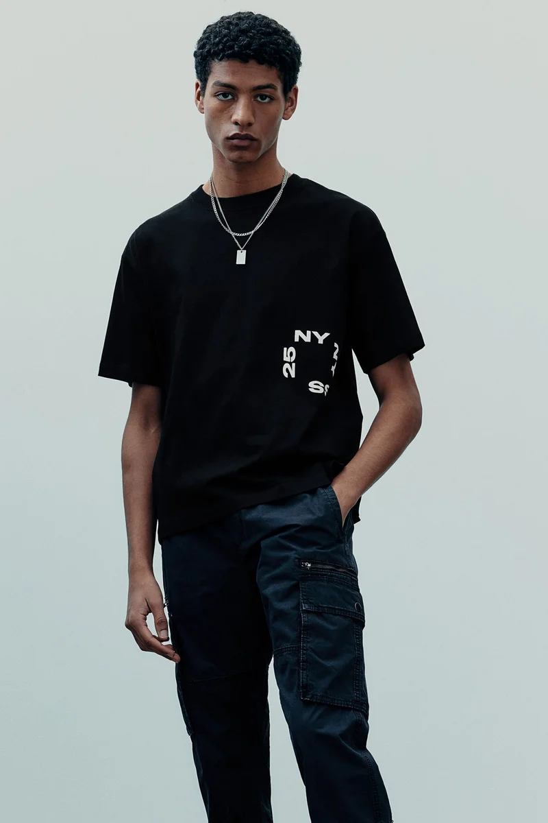 H&M Loose Fit Printed T-shirt