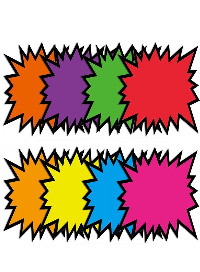 LinQuick 5.5x7Inch 80Pieces Fluorescent Neon Signs,Burst Star Cutouts Signs for Retail,Garage Sale Pricing Sign,Yard Sale Supplies Price Tags Signs,Poster Board Decorations (5.5x7in 80pcs) - Image 3
