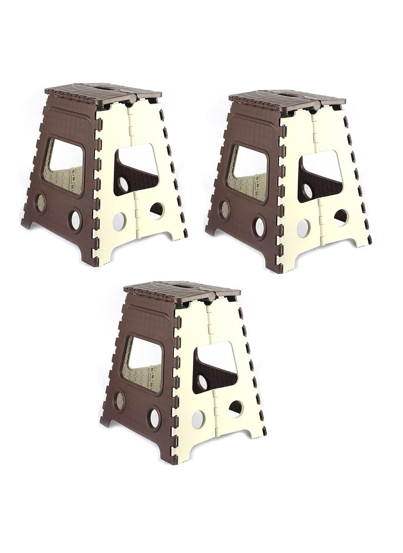 LACOPINE LACOPINE FoldingStepStool High Anti Slip Top Compact Folding Design Easy to Store for Home Outdoor etc Pack of 3  - Image 1