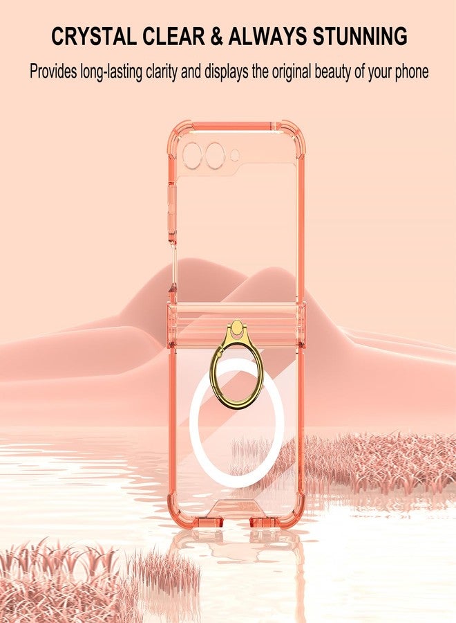 أوميو جراب Omio شفاف لهاتف Galaxy Z Flip 6 مع حماية للمفصل وحلقة تثبيت، متوافق مع MagSafe، جراب حماية مغناطيسي رفيع، غطاء TPU ناعم مقاوم للصدمات مع مسند، مناسب للنساء والفتيات، أخضر - Image 3