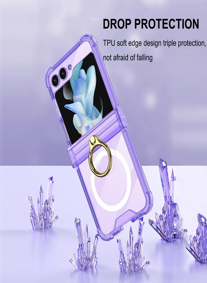 أوميو جراب Omio شفاف لهاتف Galaxy Z Flip 6 مع حماية للمفصل وحلقة تثبيت، متوافق مع MagSafe، جراب حماية مغناطيسي رفيع، غطاء TPU ناعم مقاوم للصدمات مع مسند، مناسب للنساء والفتيات، أخضر - Image 4