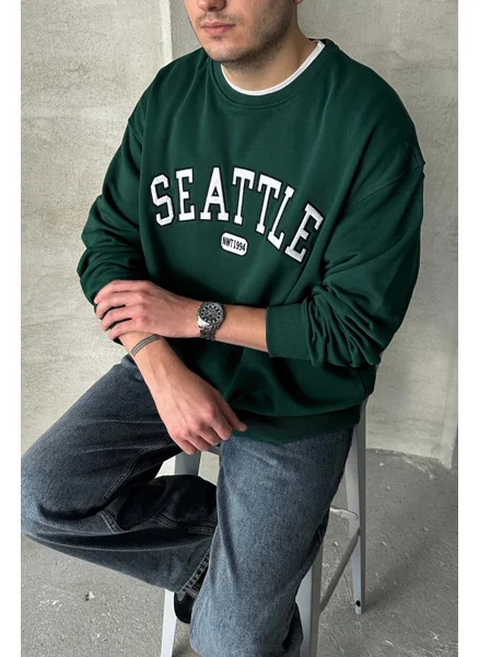 HYMAN Men's Seattle Printed Oversize Sweatshirt