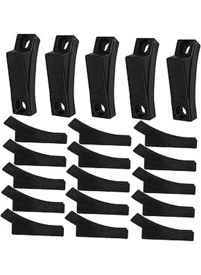 20 Pcs Black Plastic Chair Leg Caps Floor Protectors Reduce Scratches Noise - Image 1