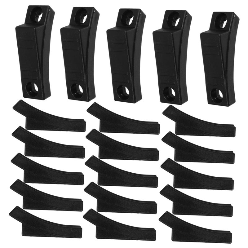 20 Pcs Black Plastic Chair Leg Caps Floor Protectors Reduce Scratches Noise - Image 2