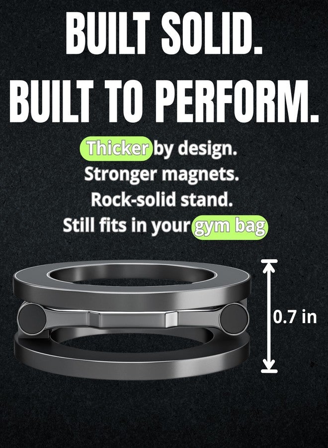 BLAUBECK Thick Desk Stand & Dual Magnetic Phone Holder for MagSafe and Android. Magnetic Stand Scroller for iPhone. Dual Magnet Mount for Gym, Office, and Home Use - Not for Pocket - Image 2