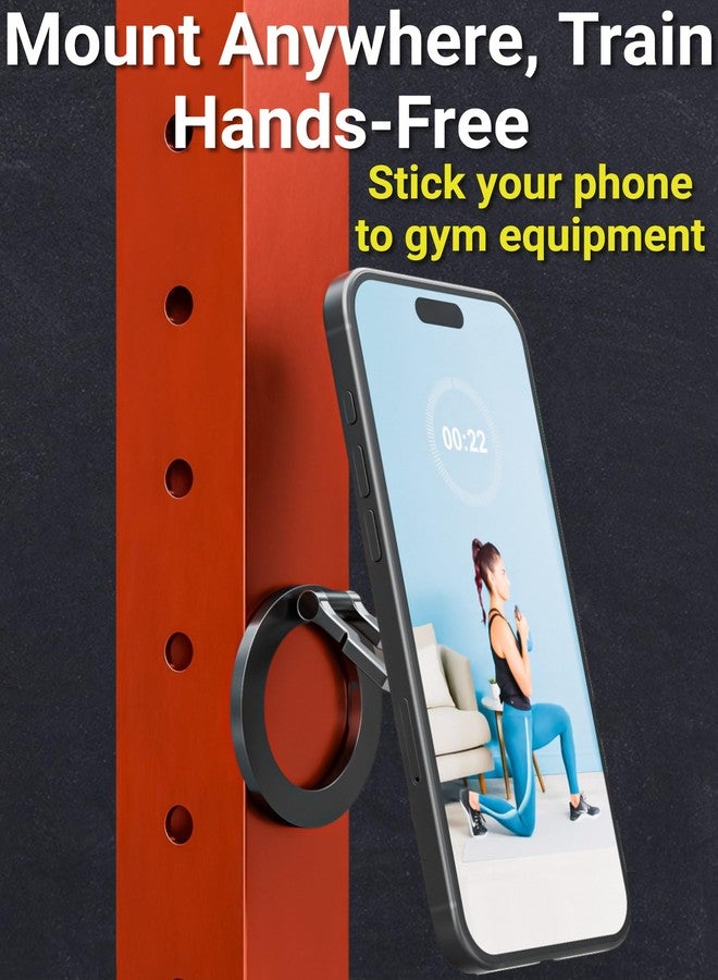 BLAUBECK Thick Desk Stand & Dual Magnetic Phone Holder for MagSafe and Android. Magnetic Stand Scroller for iPhone. Dual Magnet Mount for Gym, Office, and Home Use - Not for Pocket - Image 4