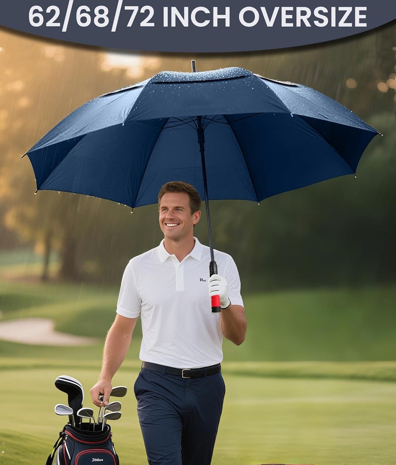 SIEPASA Golf Umbrella Large 62/68/72 Inch Automatic Open Golf Umbrella Extra Large Oversize Double Canopy Vented Umbrella Windproof Waterproof for Men and Women. - Image 2