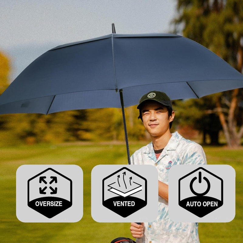SIEPASA Golf Umbrella Large 62/68/72 Inch Automatic Open Golf Umbrella Extra Large Oversize Double Canopy Vented Umbrella Windproof Waterproof for Men and Women. - Image 5