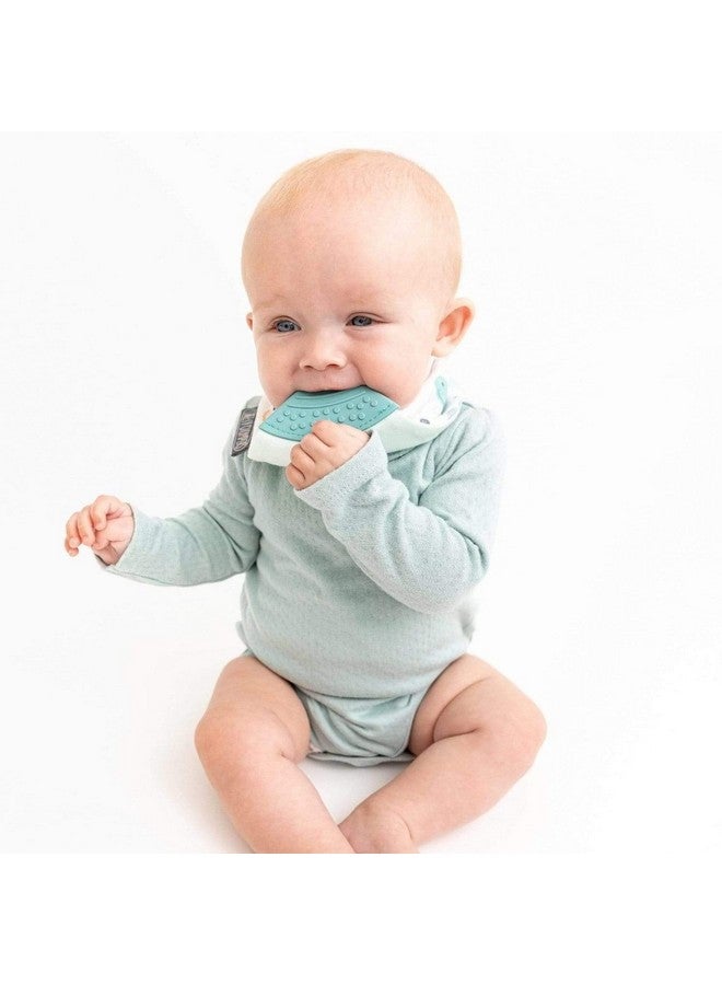 Cheeky Chompers 2-in-1 Baby Dribble Bib With Soft Silicone Teether, Reversible Bandana Style, Innovative Dimple Design Soothes Gums, 3-Layer Absorbency (Cheeky Animals Neckerchew)