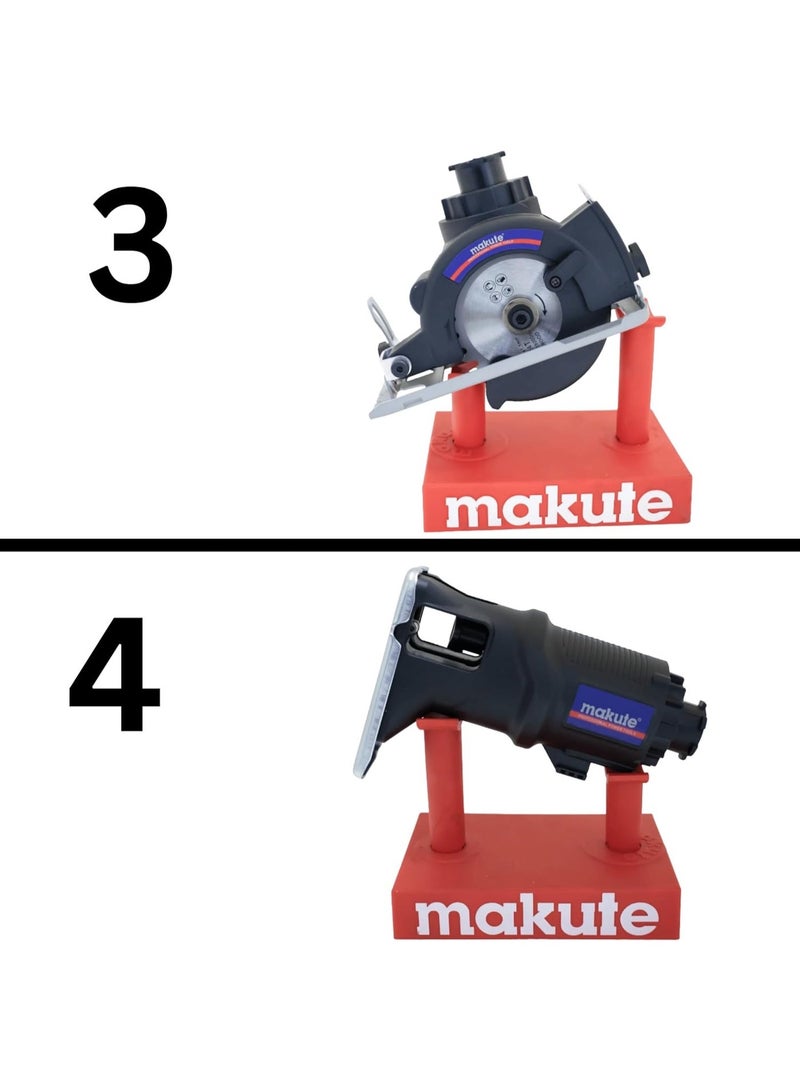 makute 20V 12-in-1 Cordless Power Tool Set with 2×4.0Ah Lithium Batteries & Charger, Drill, Saw, Sander, Shears, Trimmer & Shovel, Carry Bag, P12-DC01-2B - Image 4