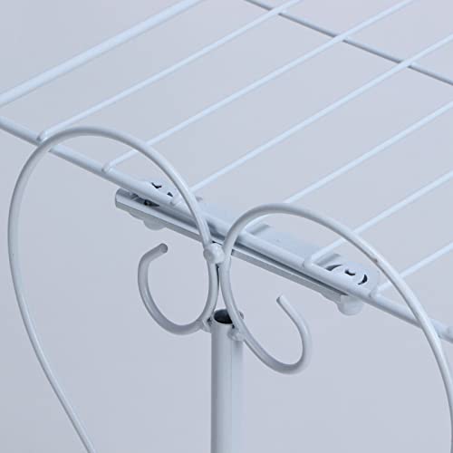 Bee Creative 4 Tier Wrought Iron Plant Stand Flower Stand Shelf Stainless Steel Flower Pot Flower Display Stand For Balcony Terrace Indoor Outdoor Classical European Style Sturdy and Durable (White) - Image 4