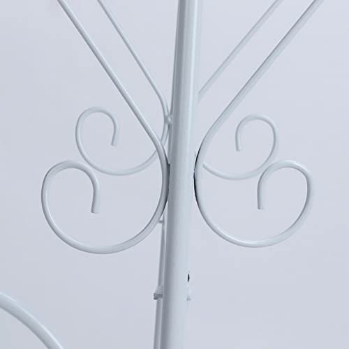 Bee Creative 4 Tier Wrought Iron Plant Stand Flower Stand Shelf Stainless Steel Flower Pot Flower Display Stand For Balcony Terrace Indoor Outdoor Classical European Style Sturdy and Durable (White) - Image 5