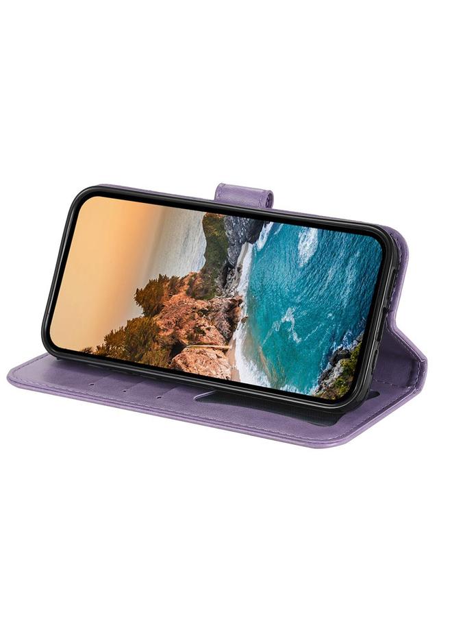 اس-توب جراب هاتف Realme 14 Pro Global من الجلد المنقوش بزهرة ذات سبع بتلات - Image 4