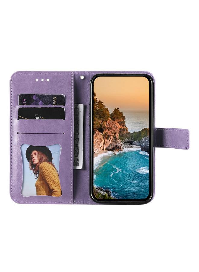 اس-توب جراب هاتف Realme 14 Pro Global من الجلد المنقوش بزهرة ذات سبع بتلات - Image 3