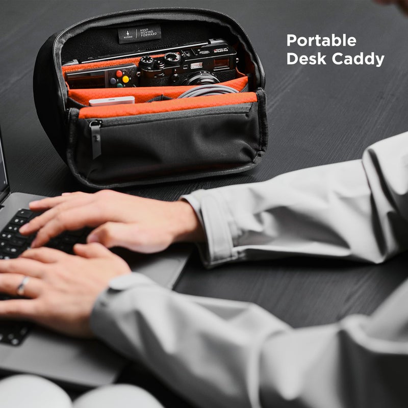 ALPAKA Vertex Pouch - All-in-One Sling Bag, EDC Pouch, and Desk Caddy - Fits an iPad Mini, Headphones, and More - Weatherproof Black X-Pac RX36 Fabric - Image 2