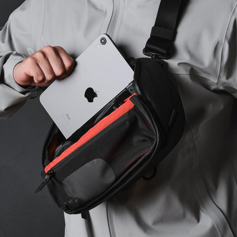 ALPAKA Vertex Pouch - All-in-One Sling Bag, EDC Pouch, and Desk Caddy - Fits an iPad Mini, Headphones, and More - Weatherproof Black X-Pac RX36 Fabric - Image 3