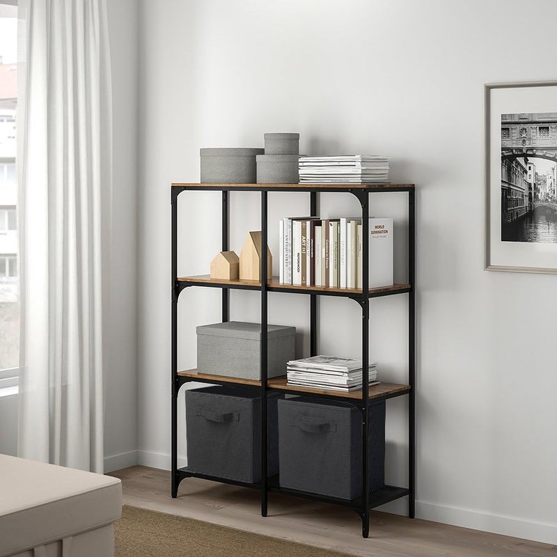 PowerKing Fabric Storage Box Organiser, 6 Pieces Foldable Storage Cube Storage Box in Cube Shape, Black - Image 5