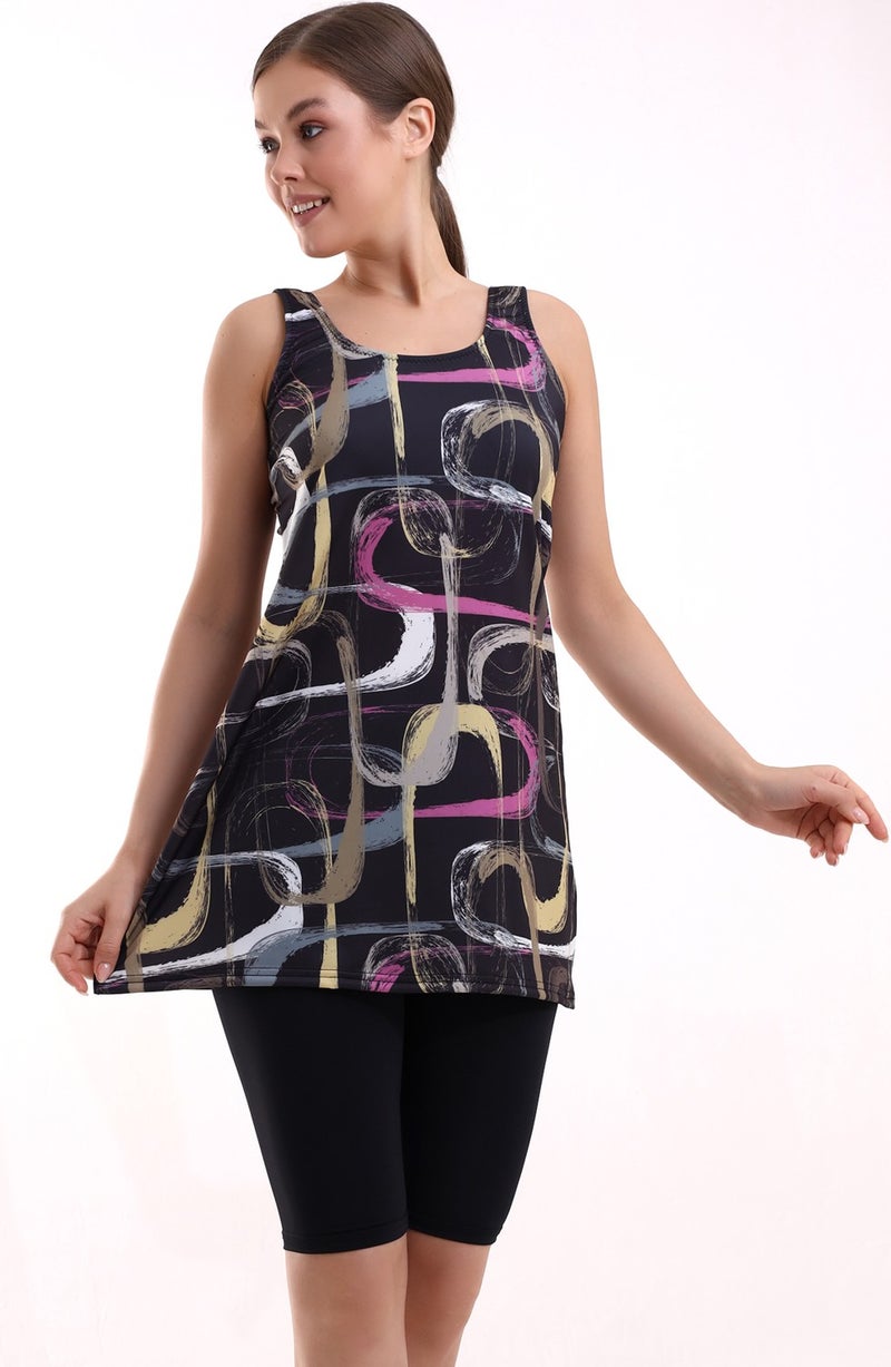 Aykum , Lycra Tights Two Piece, Dressed Swimsuit  - Image 3