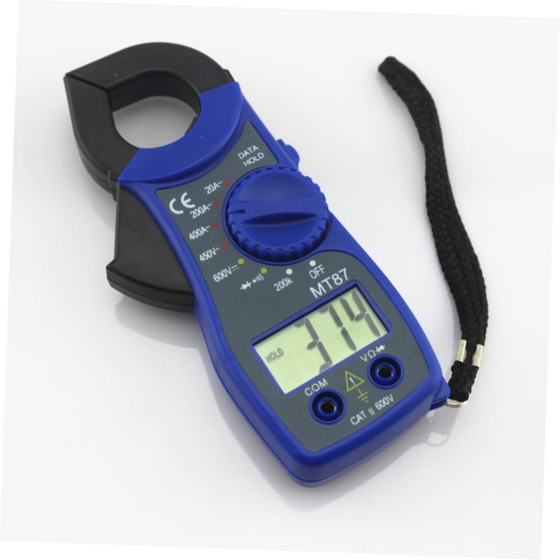 Blue Digital Multimeter Clamp AC DC Voltage Tester with Data Hold LCD Display for Home School Factory Use - Image 3