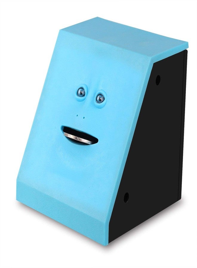 Youngine Novelty Face Bank Coin Eating Savings Bank Money Saving Collection Piggy Bank (Blue) - Image 1