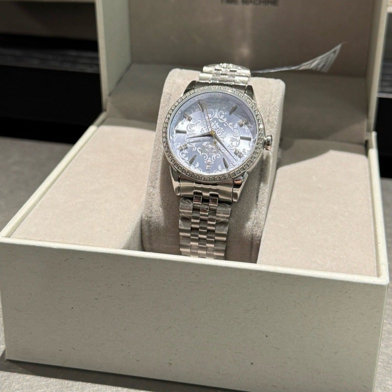 Empress Dowager Silver Carved Limited Edition Watch for Women - Stainless Steel Strap