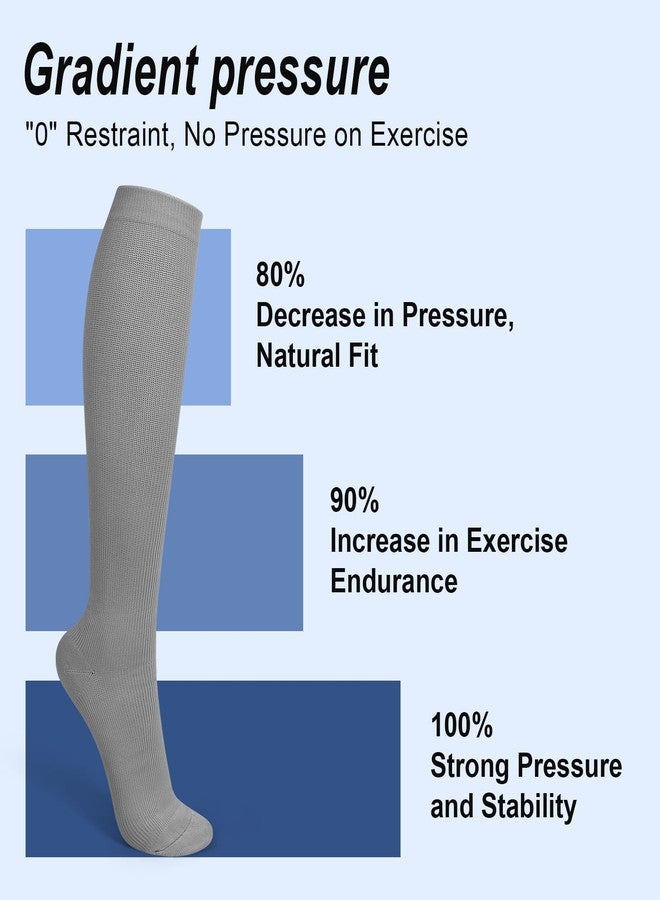 جوارب ضغط فانجوا 4 أزواج للنساء والرجال - جوارب داعمة للركبة مثالية للجري والرياضة وركوب الدراجات والسفر (مقاس أمريكي، ألفا، متوسط، عادي، عادي، 4 أزواج B) - Image 4