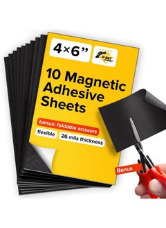 X-bet MAGNET Magnetic Sheets with Adhesive Backing - 10 PCs Each 10 cm x 15 cm (4" x 6") - Flexible Magnetic Paper for Craft and DIY - Peel and Stick Magnet Sheets for Picture and Photo Magnets  - Image 1